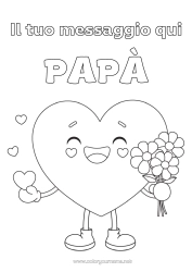 Colorazione gratuita Fiori Cuore Ti amo Tata Mazzo