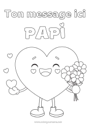Coloriage gratuit Fleurs Coeur Je t'aime Nounou Bouquet
