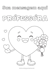 Desenho grátis Flores Coração Eu te amo Babá Buquê