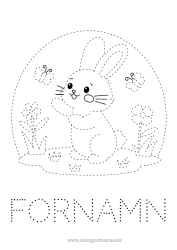 Gratis färgläggning Blommor Vår Kanin Fjäril Barnaktiviteter Djur Lätta målarbilder Rita och färglägg Insekter Skogens djur