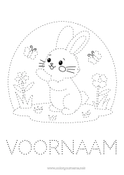 Gratis kleurplaat Bloemen Lente Konijn Vlinder Activiteiten voor Kinderen Dier Eenvoudige kleurplaten Trace et colorie Insecten Bosdieren