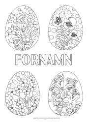 Gratis färgläggning Blommor Påskägg Zentangle