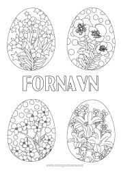 Gratis fargelegging Blomster Påskeegg Zentangle