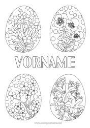 Kostenlose Malvorlage Blumen Ostereier Zentangle