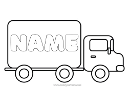 Colouring to customise Lorry Vehicles Easy Colouring Pages Trucks And Commercial Vehicles