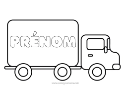 Coloriage à personnaliser Camion Véhicules Coloriages faciles Camions et véhicules utilitaires