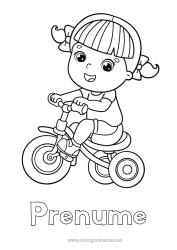 Desen liber de colorat Fată Vehicule Bicicletă Jocuri și jucării Vehicule cu două roți