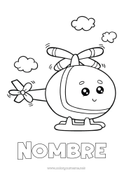 Dibujo libre Vehículos Helicóptero Dibujos fáciles para colorear Vehículos aéreos