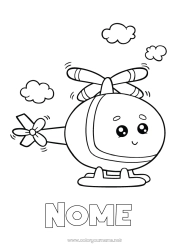 Desenho para personalizar Veículos Helicóptero Desenhos para colorir fáceis Veículos aéreos