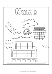 Colouring to customise Aeroplane Vehicles Aerial Vehicles Airport