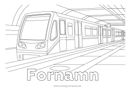 Gratis färgläggning Fordon Tåg Kollektivtrafik på land Tunnelbana Station