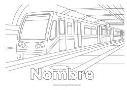 Dibujo libre Vehículos Tren Transporte público terrestre Metro Estación