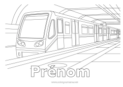 Dessin gratuit Véhicules Train Transport en commun terrestres Métro Gare
