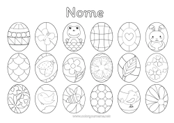 Disegno gratuito Attività per Bambini Animale Uova di Pasqua