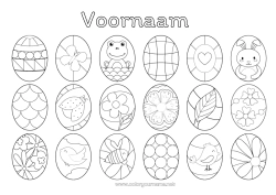 Gratis kleurplaat Activiteiten voor Kinderen Dier Paaseieren