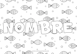 Colorear gratis Animales Pescado Día de los Inocentes Animales marinos o acuáticos Fondo decorativo