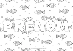 Coloriage gratuit Animal Poisson Poisson d'avril Animaux marins ou aquatique Fond décoratif