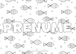 Pagină de colorat gratuită Animal Pește Păcăleală de 1 aprilie Animale marine sau acvatice Fundal decorativ
