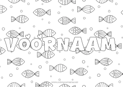 Gratis kleurplaat Dier Vis 1 april Zeedieren Decoratieve achtergrond