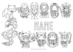 Colouring to customise Viking History Sweden Norway Norse Mythology