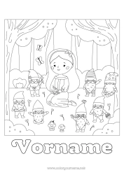 Malvorlage anpassen Prinzessin Märchen Berühmte Prinzessin Wald Märchen für Kinder Schneewittchen