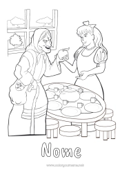 Desenho grátis Bruxa Princesa Conto de Fadas Frutas Maçã Princesas famosas Contos para Crianças Branca de Neve