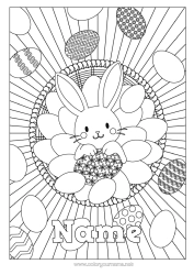 Colouring to customise Rabbit Easter Eggs Easter Complex Colouring Pages Forest Animals
