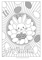 Coloriage gratuit Lapin Oeufs de Pâques Pâques Coloriages complexes Animaux de la forêt