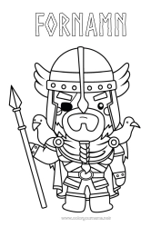 Gratis färgläggning Viking Historia Nordisk mytologi Gud