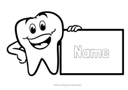 Free colouring Milk tooth Little Mouse Tooth Fairy Sign