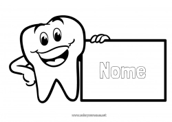 Disegno gratuito Dente da latte Topo dei denti Fata dei denti Cartello