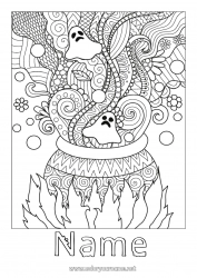 Free coloring Ghost Magic pot Halloween