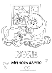 Desenho grátis Doente Cama Janelas