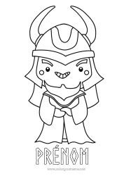 Coloriage à personnaliser Viking Histoire Mythologie Nordique Dieu