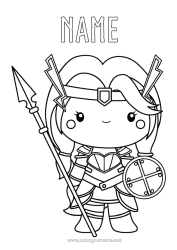 Colouring to customise Viking History Woman Norse Mythology God