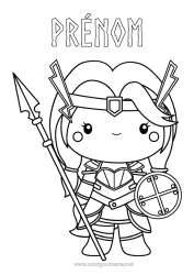 Coloriage à personnaliser Viking Histoire Femme Mythologie Nordique Dieu
