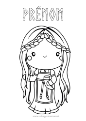 Coloriage gratuit Viking Histoire Mythologie Nordique Dieu