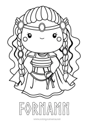 Gratis färgläggning Viking Historia Kvinna Nordisk mytologi Gud
