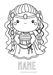 Colouring to customise Viking History Woman Norse Mythology God