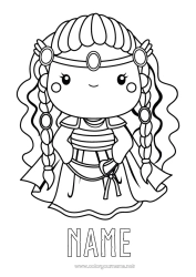 Free coloring Viking History Woman Norse Mythology God