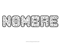 Colorear gratis Nombre decorado Formas geométricas Mosaicos