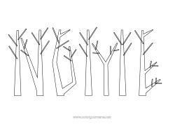 Disegno gratuito Inverno Autunno Nome decorato Albero