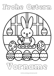 Kostenlose Malvorlage Bär Hase Tier Ostereier Ostern Einfache Ausmalbilder Waldtiere