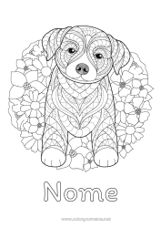 Disegno gratuito Mandala Cane Animale CanI e gatti