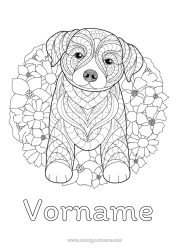 Kostenlose Malvorlage Mandala Hund Tier Hunde und Katzen