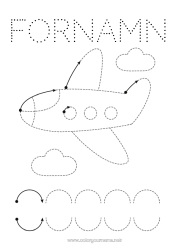 Gratis teckning Flygplan Fordon Barnaktiviteter Lätta målarbilder Rita och färglägg Luftfartyg Förskolegrafikblad