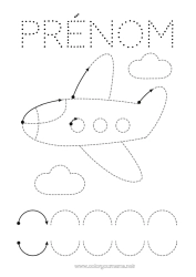 Coloriage gratuit Avion Véhicules Activités enfants Coloriages faciles Trace et colorie Véhicules aériens Fiche de graphisme maternelle