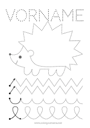 Kostenlose Zeichnung Igel Herbst Kinderaktivitäten Tier Spur und Male Waldtiere Grafikblatt für den Kindergarten