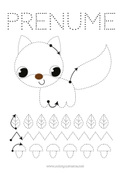 Desen liber de colorat Toamnă Vulpe Activități pentru copii Animal Ciupercă Desene de colorat ușoare Urmează și colorează Animale din pădure Fișă de grafică pentru grădiniță