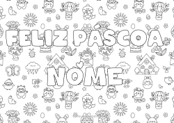 Desenho grátis Nome decorado Ovos de Páscoa Páscoa 
